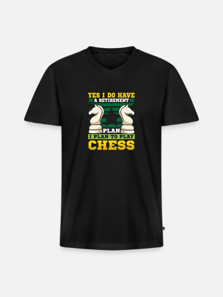 Échiquier des joueurs d’échecs - T-shirt encolure en V Premium bio Homme - noir