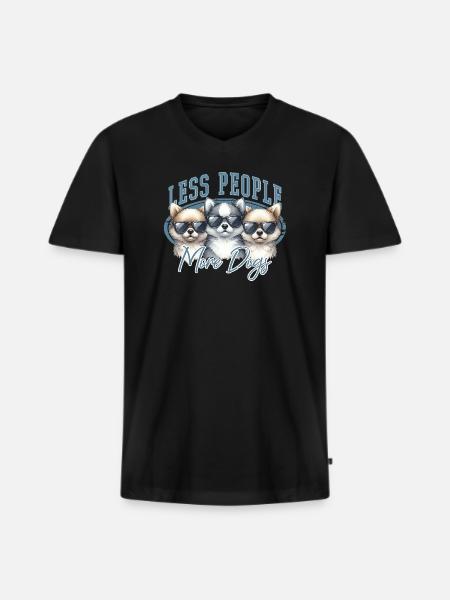 Hunde Spruch - Männer Premium Bio T-Shirt mit V-Ausschnitt - Schwarz