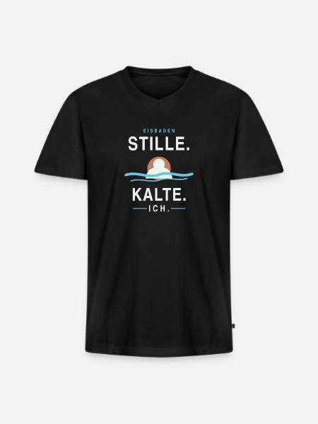 Stille Kälte Ich - Männer Premium Bio T-Shirt mit V-Ausschnitt - Schwarz