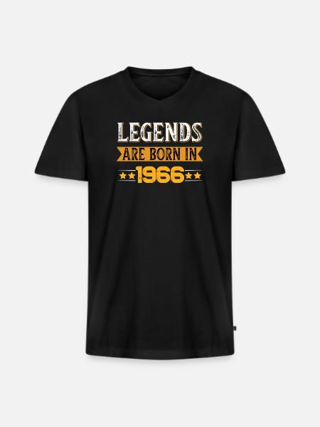 Birthday born in 1966 - Männer Premium Bio T-Shirt mit V-Ausschnitt - Schwarz