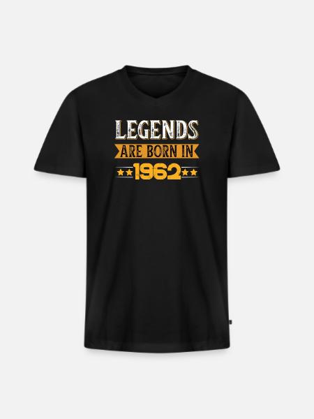 Birthday born in 1962 - Männer Premium Bio T-Shirt mit V-Ausschnitt - Schwarz