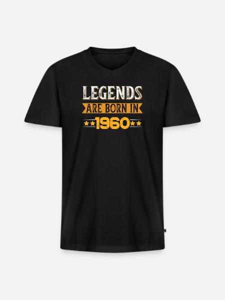 Birthday born in 1960 - Männer Premium Bio T-Shirt mit V-Ausschnitt - Schwarz