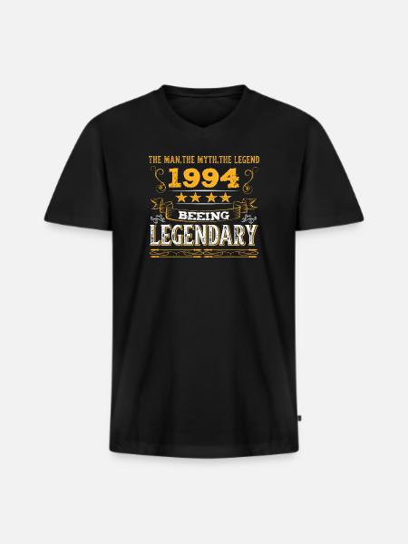 Birthday legendär 1994 - Männer Premium Bio T-Shirt mit V-Ausschnitt - Schwarz