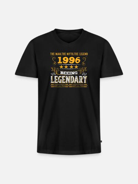 Birthday legendär 1996 - Männer Premium Bio T-Shirt mit V-Ausschnitt - Schwarz