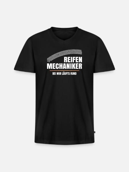 Reifenmechaniker - Männer Premium Bio T-Shirt mit V-Ausschnitt - Schwarz