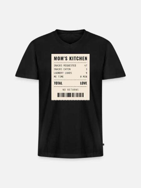 Mamas Küchenquittung Snacks angefordert - Männer Premium Bio T-Shirt mit V-Ausschnitt - Schwarz