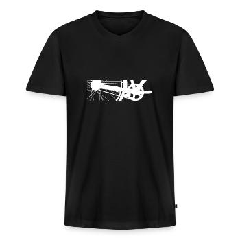 CYCLING Fahrrad Rennen Kette Rennrad Radsport w - Männer Premium Bio T-Shirt mit V-Ausschnitt - Schwarz - Vorne - Nico (187cm)