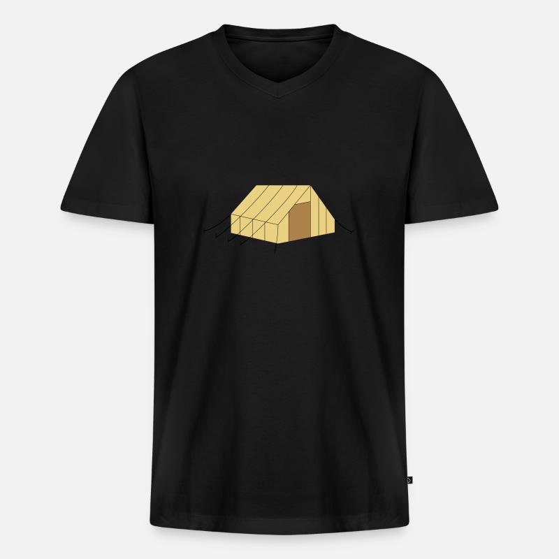 Zelt - Männer Premium Bio T-Shirt mit V-Ausschnitt - Schwarz