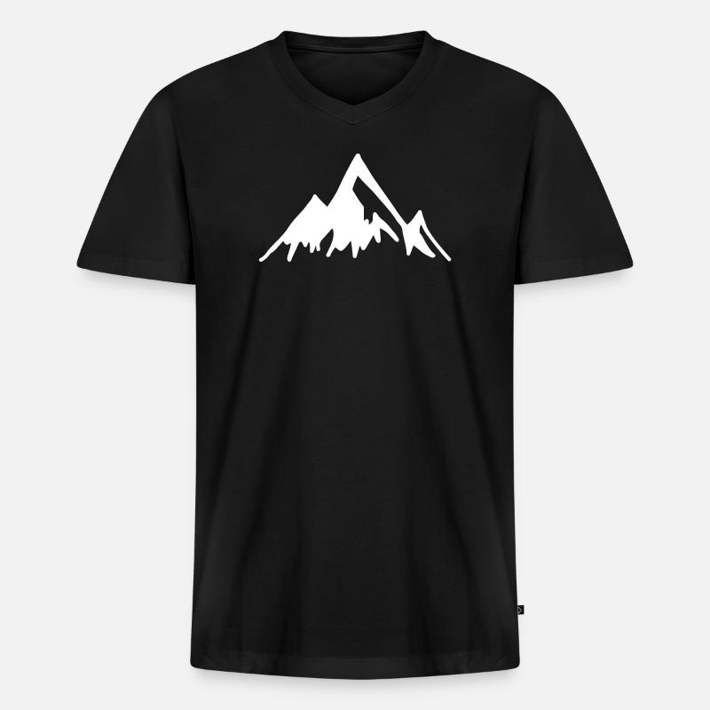 berg - Männer Premium Bio T-Shirt mit V-Ausschnitt - Schwarz