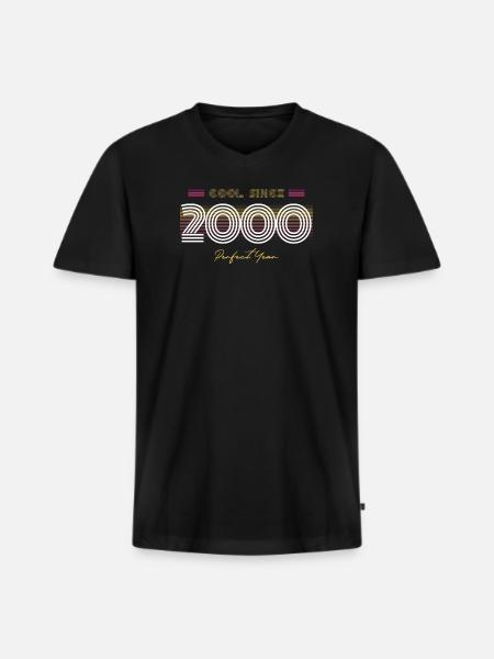 Birthday Cool since 2000 - Men's Premium Organic T-shirt with V-neck - black
