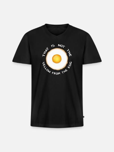 Jaune de l’œuf - T-shirt encolure en V Premium bio Homme - noir