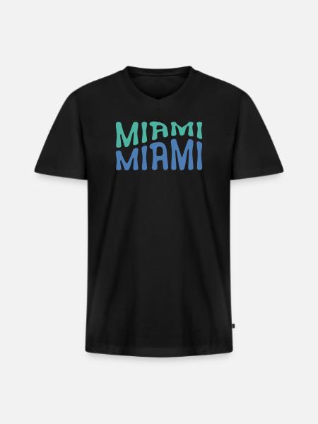 Miami - Männer Premium Bio T-Shirt mit V-Ausschnitt - Schwarz