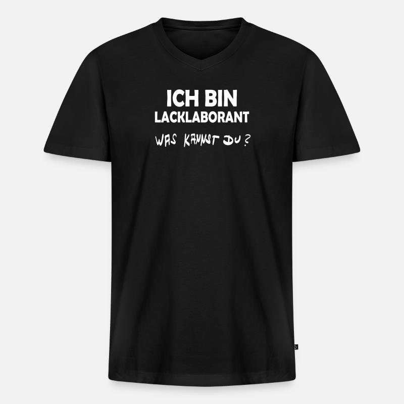 Beruf Lacklaborant - Männer Premium Bio T-Shirt mit V-Ausschnitt - Schwarz