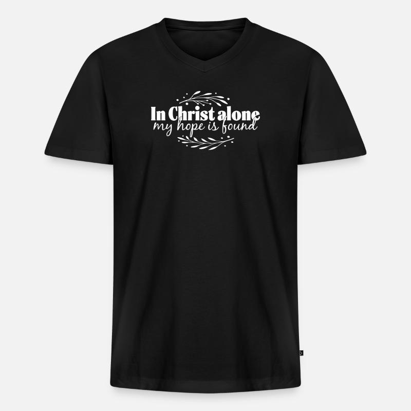 In Christ alone - Männer Premium Bio T-Shirt mit V-Ausschnitt - Schwarz
