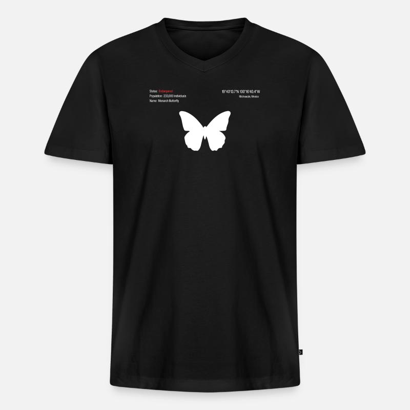 Schmetterling - Männer Premium Bio T-Shirt mit V-Ausschnitt - Schwarz