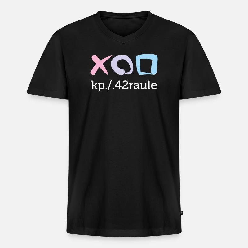 Raule - Männer Premium Bio T-Shirt mit V-Ausschnitt - Schwarz