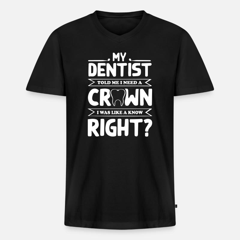 My Dentist - Männer Premium Bio T-Shirt mit V-Ausschnitt - Schwarz