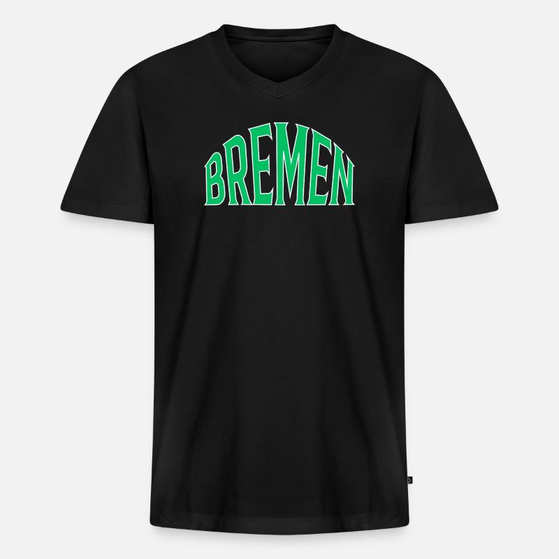 Bremen - Männer Premium Bio T-Shirt mit V-Ausschnitt - Schwarz