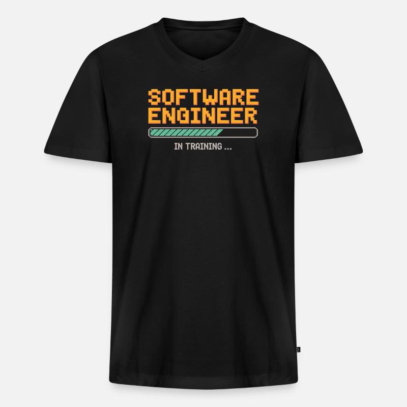 Softwareentwickler in Ausbildung Debugging Humor - Männer Premium Bio T-Shirt mit V-Ausschnitt - Schwarz