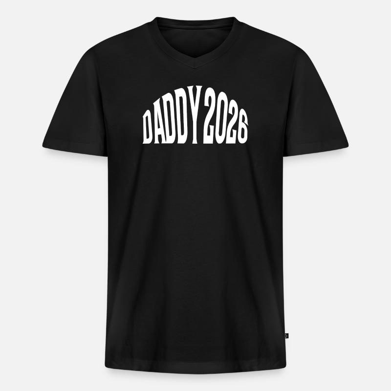 Daddy 2026 - Männer Premium Bio T-Shirt mit V-Ausschnitt - Schwarz