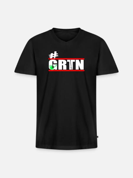 Garten - Gärtner - Gärtnern - GRTN  - Männer Premium Bio T-Shirt mit V-Ausschnitt - Schwarz