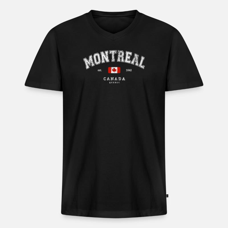 Montreal Canada - Männer Premium Bio T-Shirt mit V-Ausschnitt - Schwarz