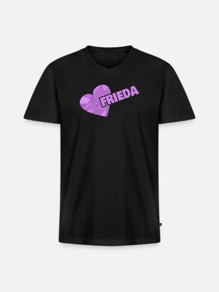 Frieda comme une couronne - T-shirt encolure en V Premium bio Homme - noir