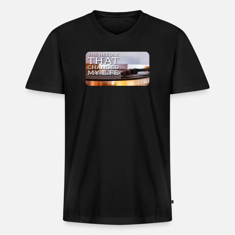 The needle that changed my life - Männer Premium Bio T-Shirt mit V-Ausschnitt - Schwarz
