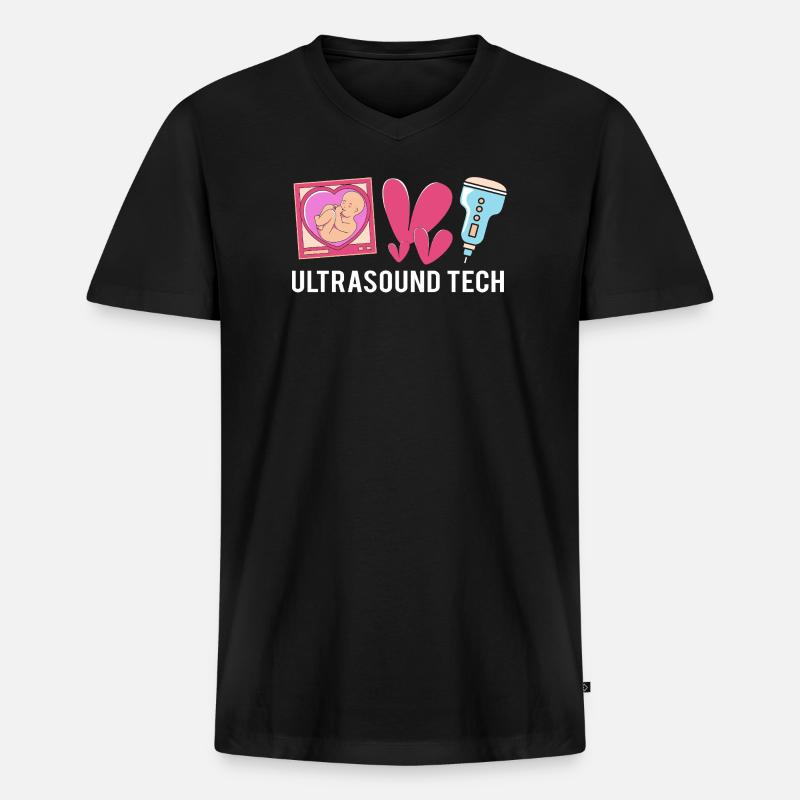Ultraschall Techniker Ultraschalltechniker - Männer Premium Bio T-Shirt mit V-Ausschnitt - Schwarz