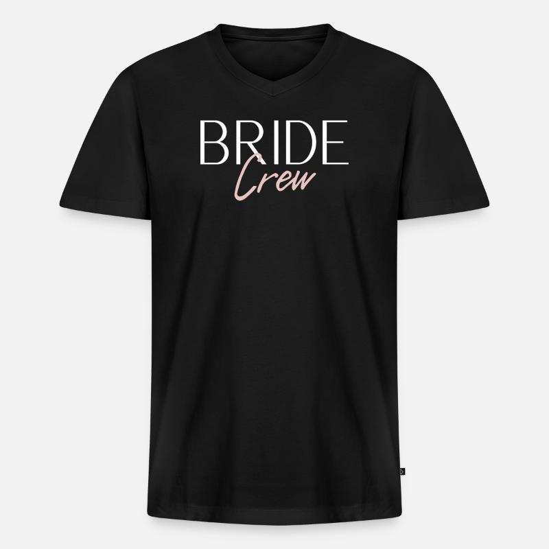 Bride Crew - Männer Premium Bio T-Shirt mit V-Ausschnitt - Schwarz
