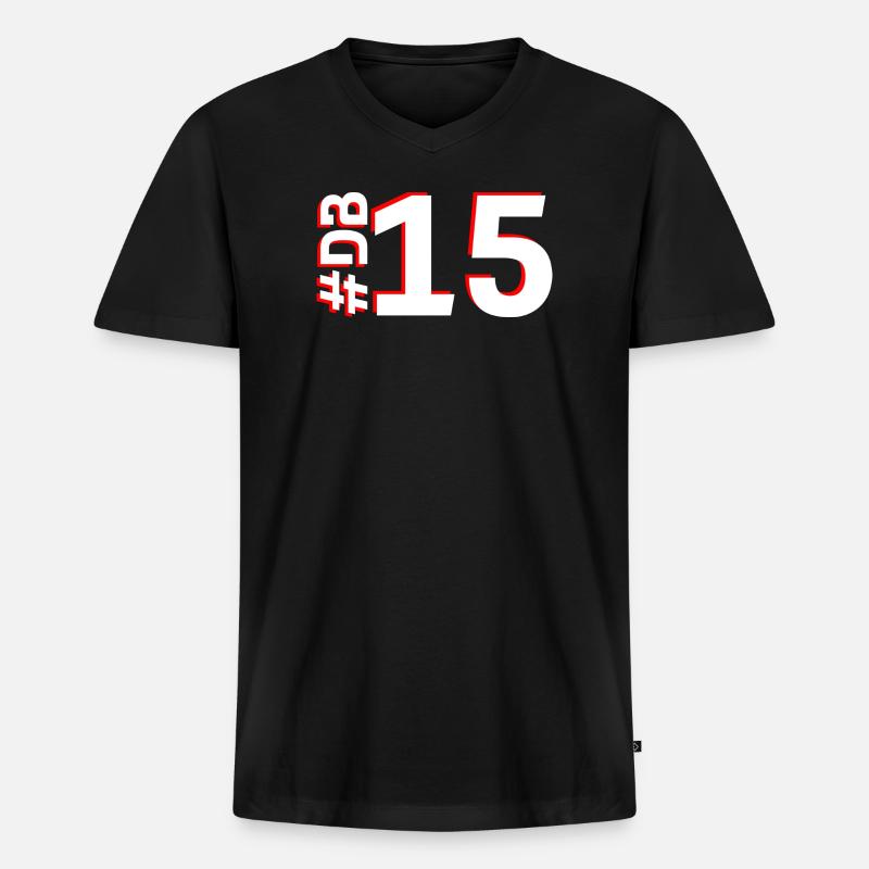 DB15-KARTON - Männer Premium Bio T-Shirt mit V-Ausschnitt - Schwarz