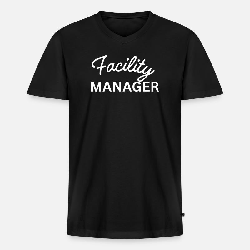 Facility Manager - Männer Premium Bio T-Shirt mit V-Ausschnitt - Schwarz
