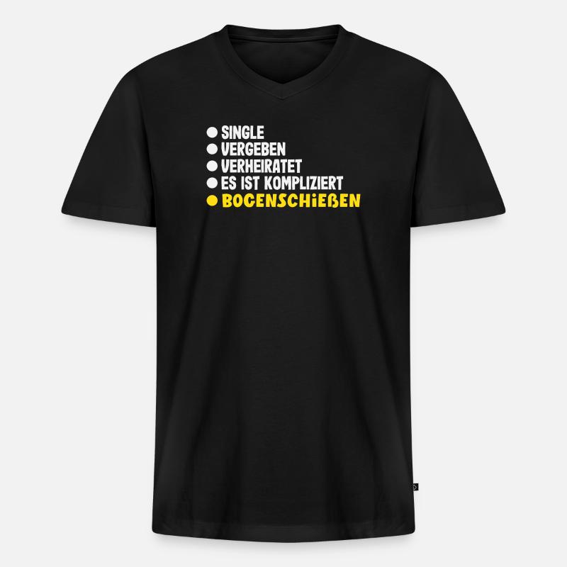 Ich gehe Bogenschießen - Männer Premium Bio T-Shirt mit V-Ausschnitt - Schwarz