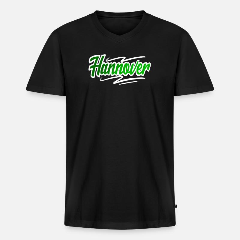Hannover - Männer Premium Bio T-Shirt mit V-Ausschnitt - Schwarz