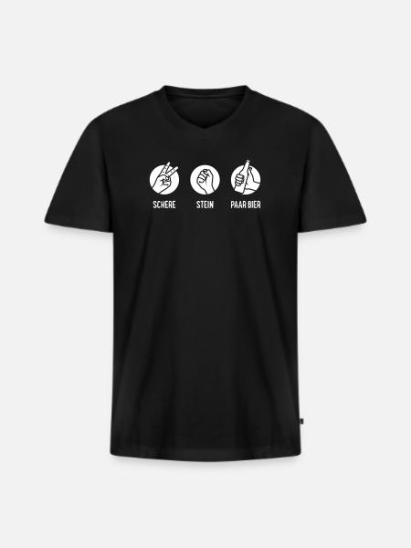 blockedName - Männer Premium Bio T-Shirt mit V-Ausschnitt - Schwarz