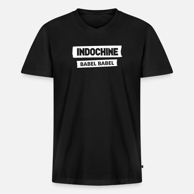 Abgenutzter Babel-Tippfehler-Effekt - Männer Premium Bio T-Shirt mit V-Ausschnitt - Schwarz