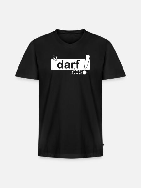 ig darf das! - Männer Premium Bio T-Shirt mit V-Ausschnitt - Schwarz
