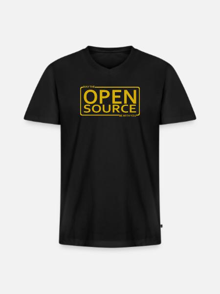Que l’Open Source soit avec vous - T-shirt encolure en V Premium bio Homme - noir