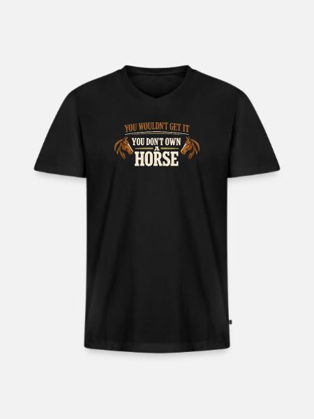 Horse People Equestrian Identity Barn - Men's Premium Organic T-shirt with V-neck - black