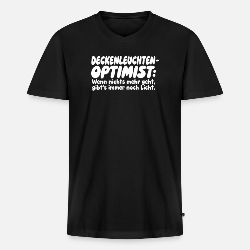 Deckenleuchten-Optimist - Männer Premium Bio T-Shirt mit V-Ausschnitt - Schwarz