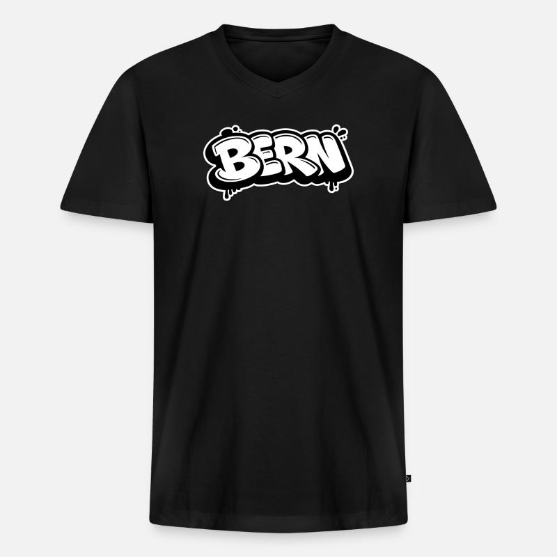 Bern Throwie - Männer Premium Bio T-Shirt mit V-Ausschnitt - Schwarz