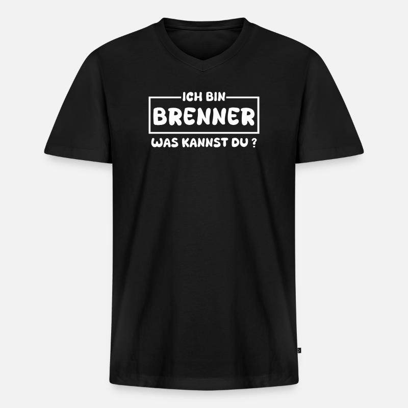 Brenner als Beruf - Männer Premium Bio T-Shirt mit V-Ausschnitt - Schwarz
