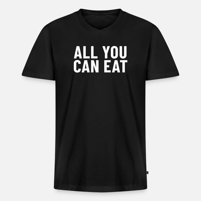 All You Can Eat - Männer Premium Bio T-Shirt mit V-Ausschnitt - Schwarz