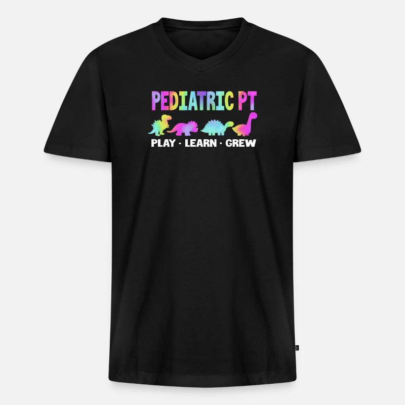 Physio Physiotherapie Physiotherapeut - Männer Premium Bio T-Shirt mit V-Ausschnitt - Schwarz