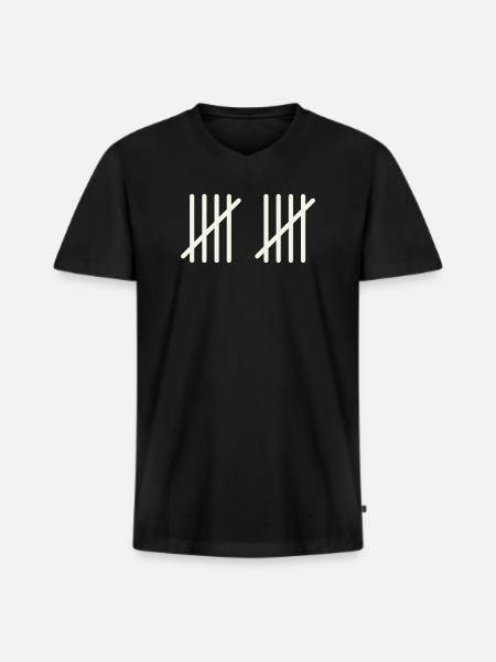 10 coups - T-shirt encolure en V Premium bio Homme - noir