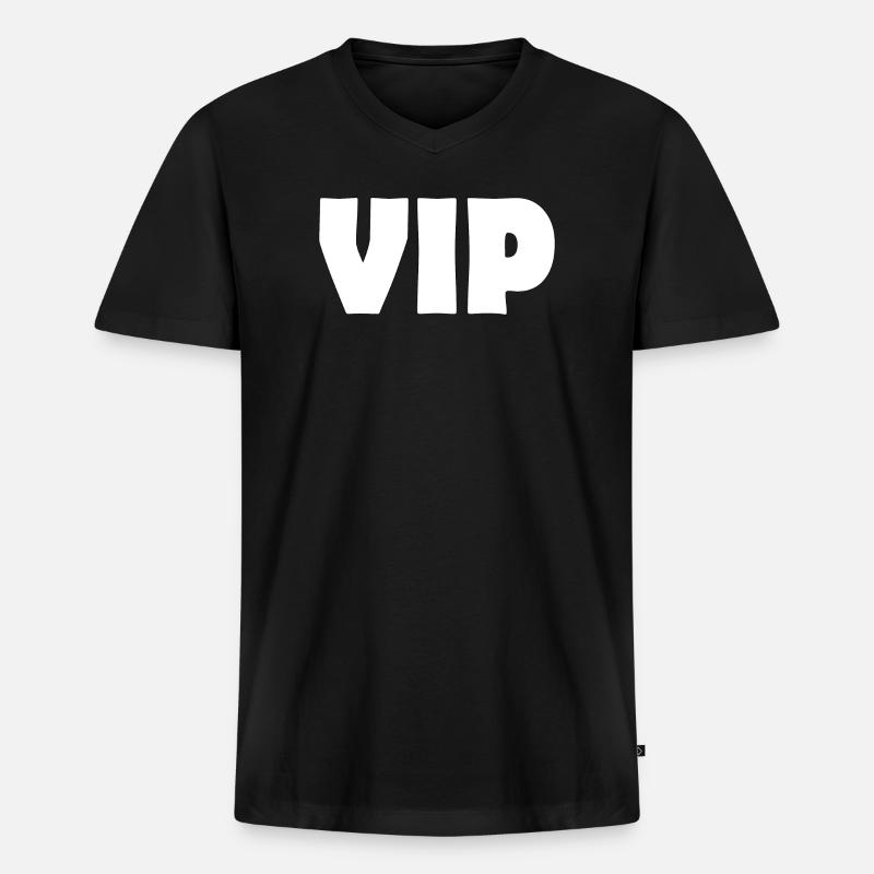 VIP - Männer Premium Bio T-Shirt mit V-Ausschnitt - Schwarz