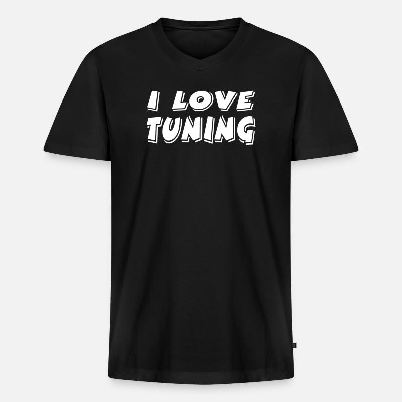Tuning - Männer Premium Bio T-Shirt mit V-Ausschnitt - Schwarz