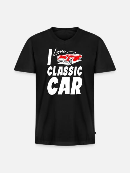 I Love Classic Car - Men's Premium Organic T-shirt with V-neck - black