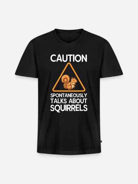 squirrel - Men's Premium Organic T-shirt with V-neck - black