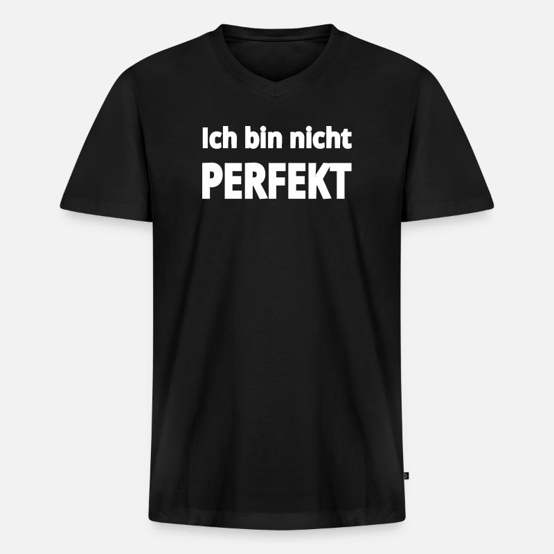 Perfekt - Männer Premium Bio T-Shirt mit V-Ausschnitt - Schwarz